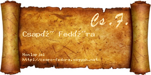 Csapó Fedóra névjegykártya